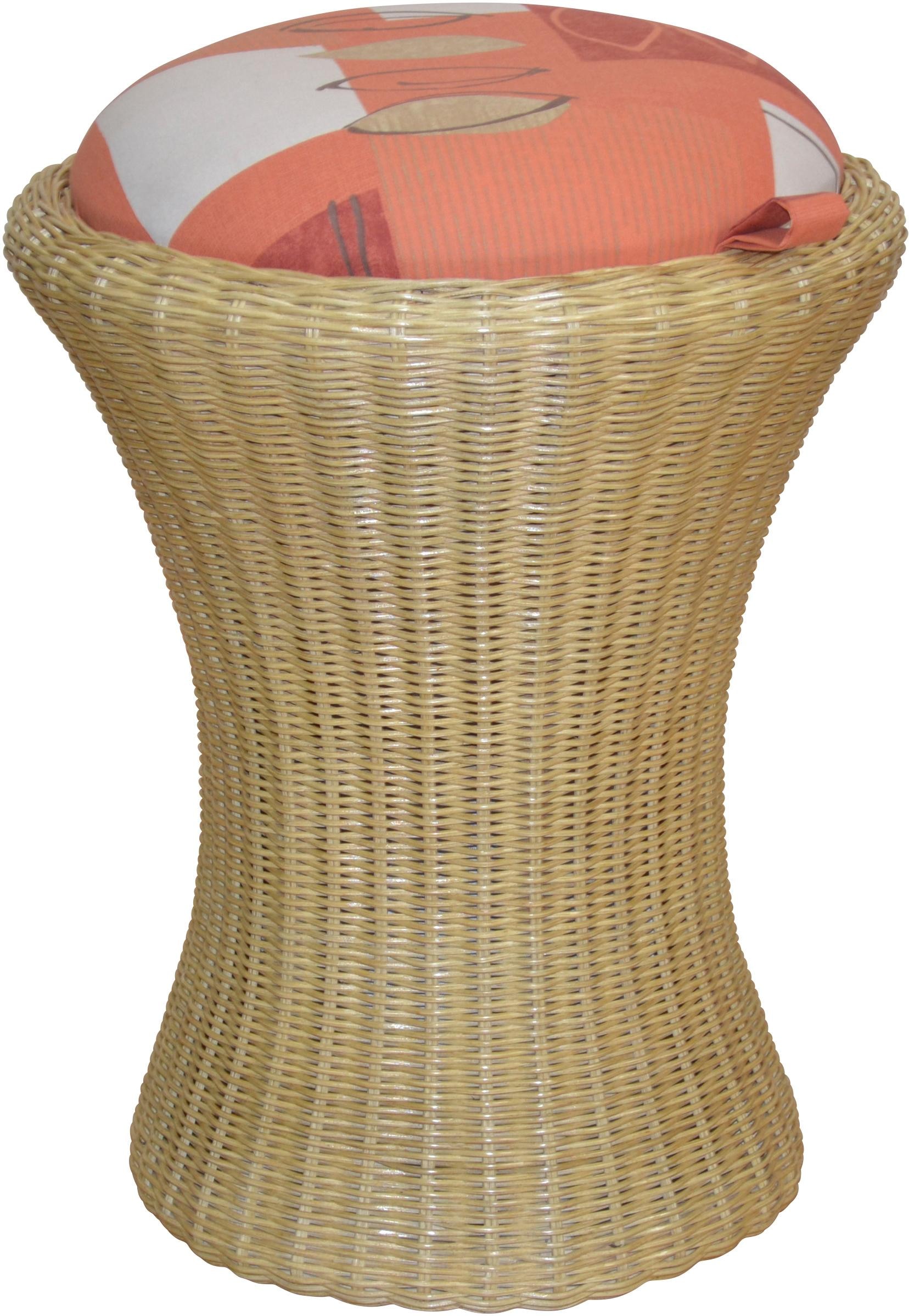 Truhe HOME AFFAIRE, beige (natur), H:53cm Ø:42cm, Truhen, Wäschesitzhocker mit Stauraum