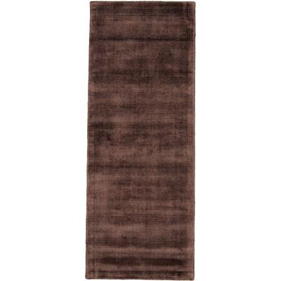 Teppich CARPETFINE "Ava Viskoseteppich", braun (dunkelbraun), B:80cm H:13mm L:600cm, Viskose, Teppiche, Seidenoptik, leichter Glanz, auch als Läufer erhältlich Image