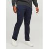 Chinohose "JPSTMARCO JJDAVE LC NOOS PLS", Herren, Gr. 44, Länge 34, blau (navy blazer), Web, Obermaterial: 98% Baumwolle, 2% Elasthan, JACK & JONES PLUSSIZE, unifarben, modisch, slim fit knöchellang, Hosen