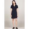 Polokleid TOMMY HILFIGER "1985 SLIM PIQUE POLO DRESS SS", Damen, Gr. XXXL (46), N-Gr, blau (desert_sky), Piquu00e9, Obermaterial: 97% Baumwolle, 3% Elasthan, unifarben, casual, slim fit, Kurzarm, Kleider, Mit Knopfleiste und Logo Stickerei