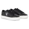 Sneaker CALVIN KLEIN JEANS "CLASSIC CUPSOLE LACEUP LTH WN", Damen, Gr. 37, schwarz-weiß (schwarz, weiß), Leder, unifarben mit Farbeinsatz, sportlich, Schuhe, mit seitlichem Logoschriftzug, Freizeitschuh, Halbschuh, Schnürschuh