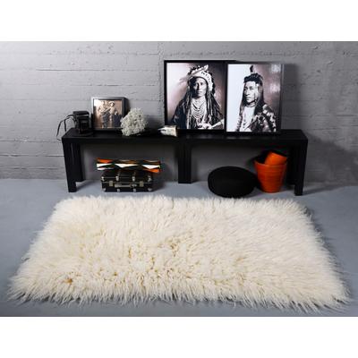 Wollteppich THEKO "Flokati XXL" Gr. 3, beige (natur), B:120cm H:100mm L:180cm, Wolle, Teppiche, original griechischer Flokati, Hochflor, Uni-Farben, reine Wolle Image