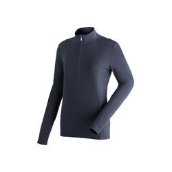Fleecepullover MAIER SPORTS "Jenna Rec", Damen, Gr. 48, blau (dunkelblau), 100% Polyester (recycled), Rundhals, Langarm, Sweatshirts, Damen Midlayer, elastisches und pflegeleichtes Half-Zip Fleece