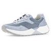 Keilsneaker GABOR ROLLINGSOFT, Damen, Gr. 40, blau (hellblau), Textil, Ziegenveloursleder, unifarben, sportlich, Schuhe Sneaker, Freizeitschuh, Halbschuh, Schnürschuh mit OPTIFIT-Fußbett