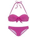 Bügel-Bandeau-Bikini VIVANCE Gr. 36, Cup C, lila (beere, creme) Damen Bikini-Sets Ocean Blue