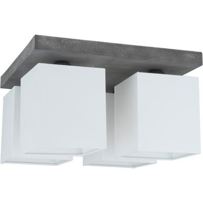 SPOT LIGHT Deckenleuchte "GREAT", grau (grau, weiß), H: 21cm, Lampen, Leuchtenschirm aus wertigen Stoff, Echtes Beton - handgefertigt Image