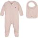 Schlafoverall TOMMY HILFIGER "BABY RIB SLEEPSUIT GIFTBOX" Gr. 68, N-Gr, pink (whimsy pink) Baby Overalls Schlafanzüge