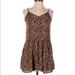 American Eagle Outfitters Dresses | American Eagle Brown Geometric Boho Strappy Mini Sundress Pockets Womens Size Xs | Color: Brown/Tan | Size: Xs