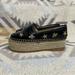 Gucci Shoes | Gucci Platform Espadrilles Embroidered Black Size 37 7 | Color: Black/Gold | Size: 7