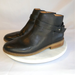 Madewell Shoes | Madewell Black Leather Strappy Pull On Ankle Booties Size 8 E2320 | Color: Black/Silver | Size: 8