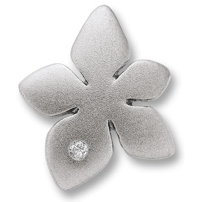 Ketten-Anhänger ONE ELEMENT "Zirkonia Blume Anhänger aus 925 Silber" Schmuckanhänger Gr. Silber 925 (Sterlingsilber), silberfarben (silber) Mädchen Damen Silber Schmuck Blume