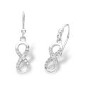 Paar Ohrhaken AMOR "Infinity/ Unendlichkeitsschleife, 9228676", bunt (silberfarben, weiß, kristallweiß), Ohrringe, Damen, Silber 925 (Sterlingsilber), mit Zirkonia (synth.)