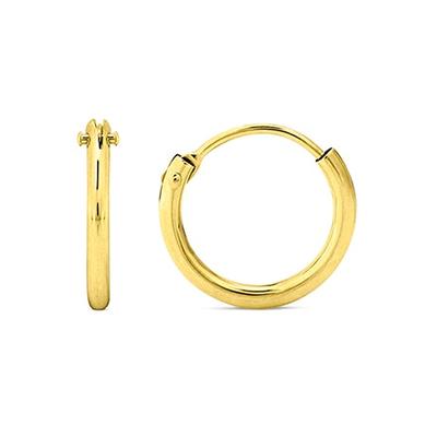 Paar Creolen FIRETTI "Schmuck Geschenk, 1,3 mm breit" Gr. 13, gold (gelbgoldfarben), Ohrringe, Damen, 13, Gelbgold 750, Made in Germany Image