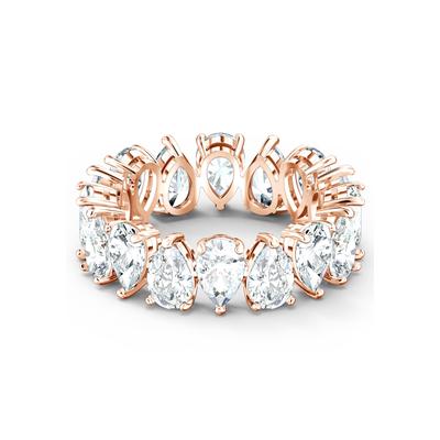Fingerring SWAROVSKI "Matrix Pear Vittore, 5585425, 5586161, 5586162, 5586163, 5586164" Gr. 50, rosa (roségoldfarben, kristallweiß, kristallweiß), Fingerringe, Damen, 50, Metall, mit Swarovski Kristall Image