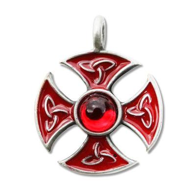 Amulett ADELIA´S "Amulett Anhänger Talismane der Tempelritter Weihekreuz" Schmuckanhänger Gr. keine ct, rot Damen Amulette