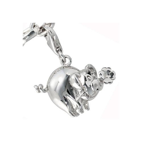 Charm-Einhänger JOBO ""Glücksschwein"" Charms silberfarben (silber 925) Damen 925 Silber