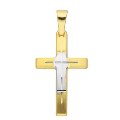 Ketten-Anhänger ADELIA´S "333 Gold Kreuz Anhänger" Schmuckanhänger Gr. Weißgold 333, goldfarben (gold) Damen Goldschmuck für & Herren