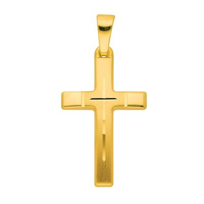 Ketten-Anhänger ADELIA´S "585 Gold Kreuz Anhänger" Schmuckanhänger Gr. Gelbgold 585, goldfarben (gold) Damen Anhänger