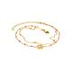 Fußkette JULIE JULSEN "ANKLET, FLOWER OF LIFE, JJAC29218G, JJAC29218S" Fußkettchen Gr. Edelstahl, bunt (gelbgoldfarben, rosa) Strandaccessoires