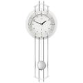 Funk-Pendelwanduhr AMS "F5248" Wanduhren Gr. B/H/L: 24 cm x 7 cm x 68 cm, silberfarben Pendeluhren