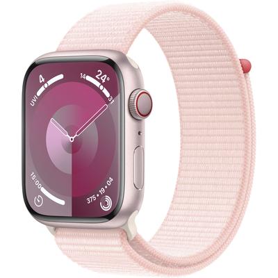 Smartwatch APPLE "Watch Series 9 GPS + Cellular 45mm Aluminium" Smartwatches rosa Fitness-Tracker