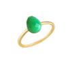 Fingerring JAMELLI "Silber 925 vergoldet mit echtem Chrysopras 8x6mm" Gr. 58, gelb (gelb, grün), Fingerringe, Damen, 058 (18,5), 1,44 ct, Silber 925 (Sterlingsilber)