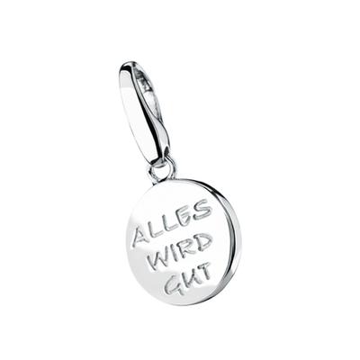 Charm-Einhänger GIORGIO MARTELLO MILANO "Schriftzug Alles wird gut, Silber 925" Charms silberfarben (silber) Damen