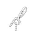 Charm Buchstabe GIORGIO MARTELLO MILANO "Buchstabe R, Zirkonia Steine, Silber 925" Charms weiß Damen Charms Anhänger