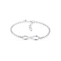 Armband ELLI "Infinity Zirkonia 925 Sterling Silber" Armbänder Gr. 16 cm, mit Steinen, Silber 925 (Sterlingsilber), silberfarben (silber, weiß) Damen Armbänder Silber