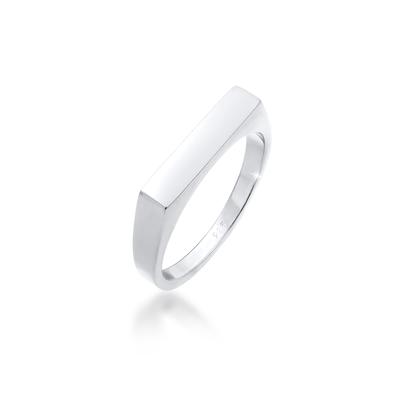 Siegelring ELLI "Siegelring Rechteck Pinky Ring 925 Silber" Gr. 46, silber, Fingerringe, Damen, 46mm, Silber 925 (Sterlingsilber), 2mm Image