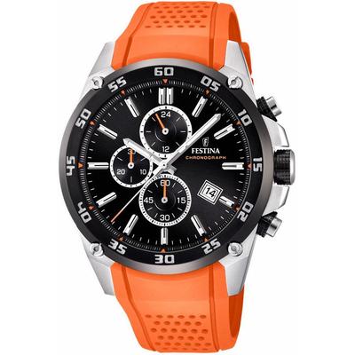 Chronograph FESTINA "The Originals", orange, Armbanduhren, Herren, Armbanduhr, Quarzuhr, Herrenuhr, Stoppfunktion, bis 10 bar wasserd. Image
