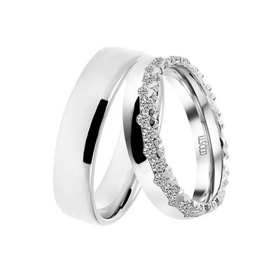 Trauring DOOSTI "Schmuck Geschenk Silber 925 Trauring Ehering Partnerring LIEBE" Gr. 50, silber (silberfarben), Fingerri