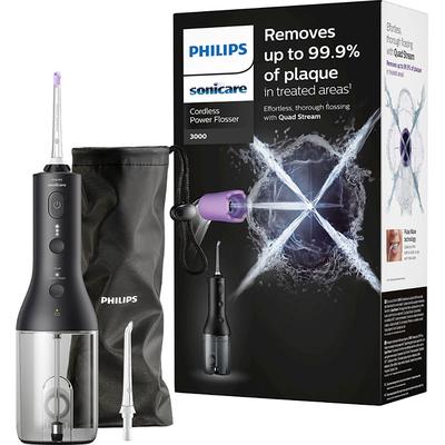 Munddusche PHILIPS SONICARE "kabelloser Power Flosser 3000 HX3826" Mundduschen schwarz Quad Stream-Technologie, 2 Modi für die Reinigung, 3 Intensitätsstufen