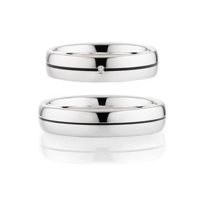Trauring BRUNO BANANI "Schmuck Geschenk Ehering Hochzeit Damenring Herrenring" Gr. 53, silber (silberfarben), Fingerringe, 53, 0,01 ct SI = kleine Einschlüsse mit Brillant, Silber 925 (Sterlingsilber), 5mm, wahlweise mit oder ohne Brillant, Made in... Image