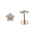 Paar Ohrstecker FIRETTI "Schmuck Geschenk Gold 585 Ohrschmuck Blume", weiß (rotgoldfarben, weißgoldfarben, weiß), Ohrringe, Damen, 0,14 ct P2 = erkennbare Einschlüsse, Rotgold 585-Weißgold 585-Diamanten, Rotgold 585, Weißgold 585, Diamanten, Made in...