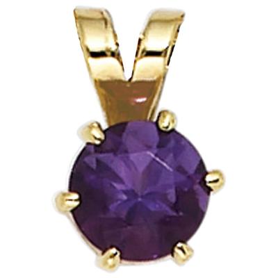 Ketten-Anhänger JOBO "Anhänger mit Amethyst", gelb (gelbgold 585), Schmuckanhänger, Damen, Gelbgold 585, 585 Gold