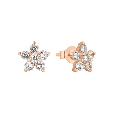 Paar Ohrstecker AMOR "Rosé Star, 2012821", rosa (roségoldfarben,weiß, kristallweiß), Ohrringe, Damen, Silber 925 (Sterlingsilber), mit Zirkonia (synth.) Image