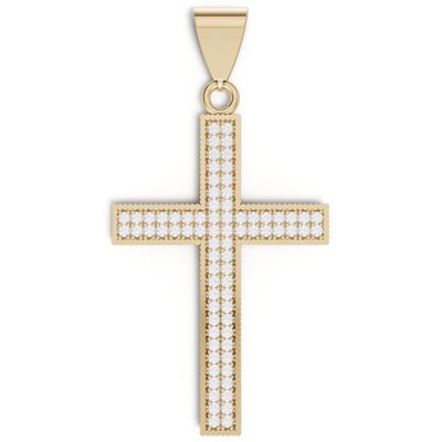 Kreuz-Anhänger FIRETTI "Schmuck Geschenk Gold 375 Halsschmuck Anhänger Halskette Kreuz", gold (gelbgoldfarben, kristallweiß, kristallweiß), Schmuckanhänger, Herren, Gelbgold 375, 2,1 g, mit Zirkonia (synth.)