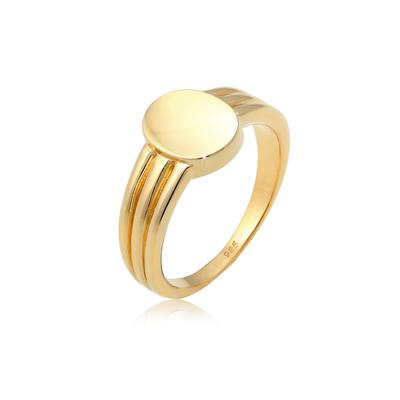 Siegelring ELLI "Siegelring Basic Blogger Geo 925 Sterling Silber" Gr. 52, gold, Fingerringe, Damen, 52mm, Silber 925 (Sterlingsilber), 5mm Image