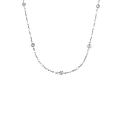 Kette ohne Anhänger S.OLIVER "2034397", bunt (silberfarben, weiß), Halsketten, Damen, Silber 925 (Sterlingsilber), L: 45cm B: 1mm, mit Zirkonia (synth.), B:1mm Image