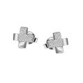 Paar Ohrstecker FIRETTI "Schmuck Geschenk Silber 925 Ohrschmuck Kreuz" Ohrringe Gr. Silber 925 (Sterlingsilber), bunt (silberfarben, weiß, kristallweiß) Damen Ohrstecker