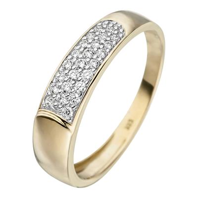 Goldring JOBO Gr. 52, gold (gelbgold 333), Fingerringe, Damen, 52, Gelbgold 333, 333 Gold mit Zirkonia Image