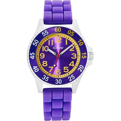 Quarzuhr S.OLIVER "2033508" Armbanduhren lila Kinder Kinderuhren