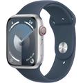 Smartwatch APPLE "Watch Series 9 GPS + Cellular 45mm Aluminium S/M" Smartwatches silberfarben (silber) Fitness-Tracker Sport Band
