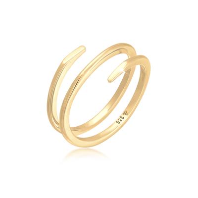 Fingerring ELLI "Wickelring Twist Fein 925 Silber" Gr. 66, gold, Fingerringe, Damen, 66mm, ohne Stein, Silber 925 (Sterlingsilber) Image