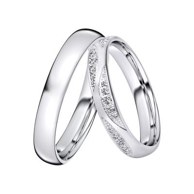 Trauring DOOSTI "Schmuck Geschenk Silber 925 Trauring Ehering Partnerring LIEBE" Gr. 62, silber (silberfarben), Fingerringe, 62, ohne Zirkonia, Silber 925 (Sterlingsilber), 3,5mm, wahlweise mit oder ohne Zirkonia Image