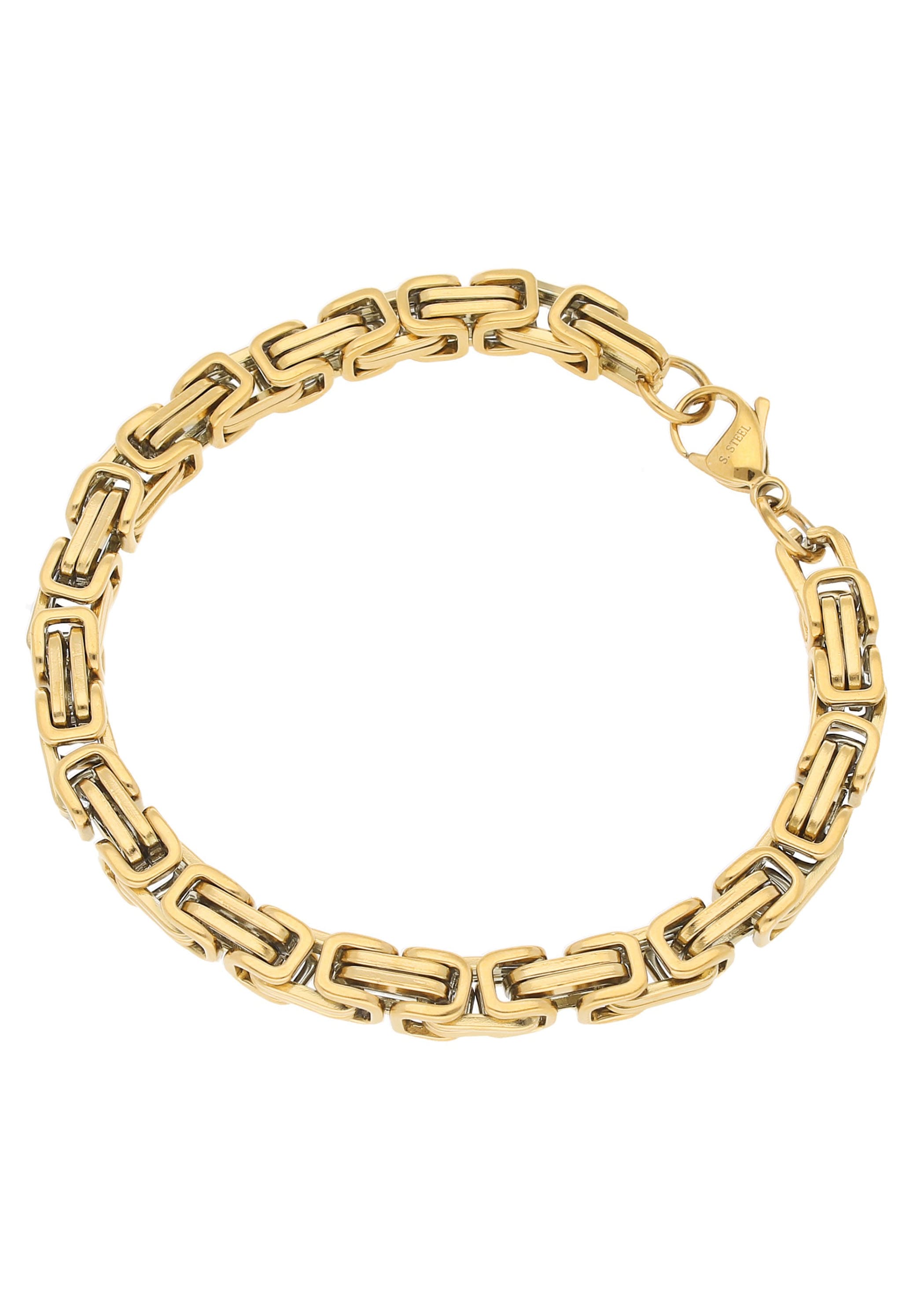 Edelstahlarmband FIRETTI "Schmuck Geschenk Königskettengliederung, 6,7 mm" Gr. 21, gold (gelbgoldfarben), Armbänder, Herren, 21, Edelstahl Image