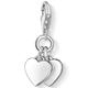 Charm-Einhänger THOMAS SABO "Zwei Herzen, 0836-001-12" Charms silberfarben Damen Charms Anhänger