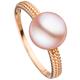 Perlenring JOBO "Ring mit Perle 8,5 mm" Fingerringe Gr. 58, Roségold 585-Perlen, rosegold (roségold 585) Damen Fingerringe