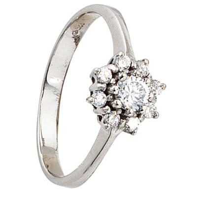 Silberring JOBO "Ring mit Zirkonia" Gr. 54, silber (silber 925), Fingerringe, Damen, 54, Silber 925 (Sterlingsilber), 92